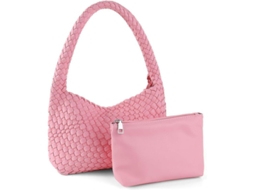 2026 bolso de Couro Tecido para Mulher, Bolso de Ombro Versátil, Carteira, Bolsa de Mão Feita À Mão, Moda