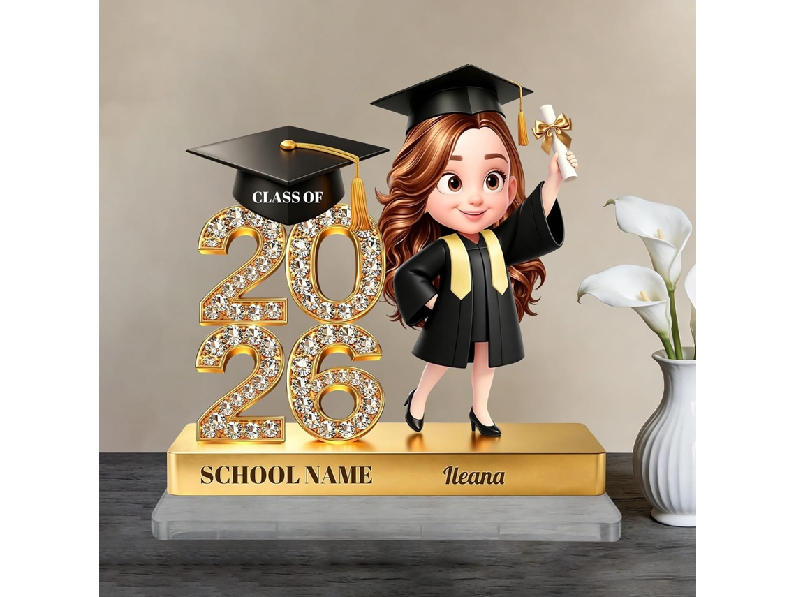 Presentes De Formatura Personalizados Para A Turma De 2026, Estatueta 2d Em Acrílico Estilo Desenho Animado