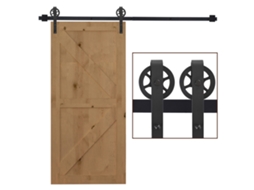 Kit Trilhos Porta Deslizante Preta Aço 200cm, 34 40mm. Ge