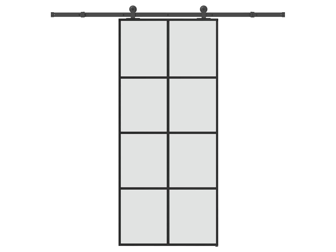 Vidaxl Porta Deslizante C/ Conj. Ferragens 90x205cm Vidro Esg/alumínio