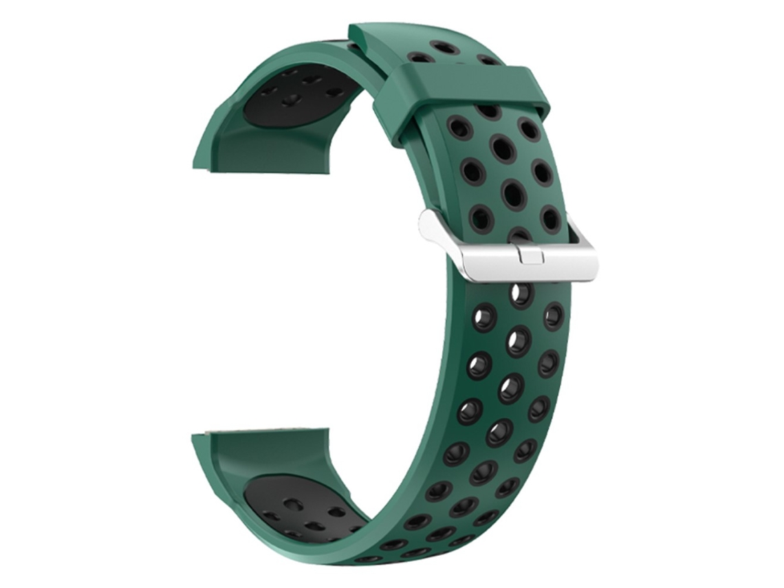 Bracelete Silicone Design de Vários Furos Cor Dupla para Huawei Watch Gt Cyber Verde Preto