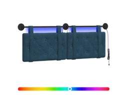 Cabeceira Suspensa com Luz Led Azul Veludo MAISON EXCLUSIVE