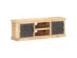 Vidaxl Móvel De Tv Com Portas De Aço 120x30x40cm Mangueira Maciça