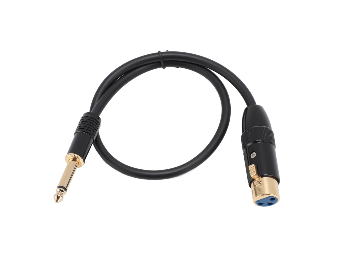 Aetheria cabo Xlr Fêmea para 6,35mm Mono Macho Ouro Placado Conector Microfone 50cm