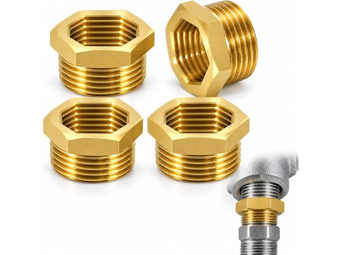 Adaptador Redutor De Latão De 3/4 A 1/2 Polegadas