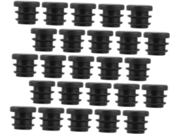 100-tampas Redondas Pretas De Plástico Para Pés Móveis 20mm, Tampas De Extremidade Para Tubos, Inserções Antidesgaste