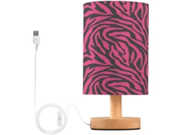 Abajur De Cabeceira Com Estampa Zebra Para Quarto, Luminária De Cabeceira Led, Luminária De Leitura Com Portas Usb E