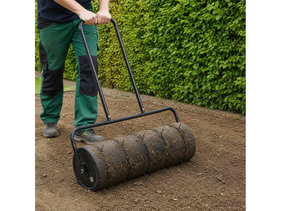 Vidaxl Rolo De Gramado Com Garras De Aerador Ø 30 X 90 Cm Aço