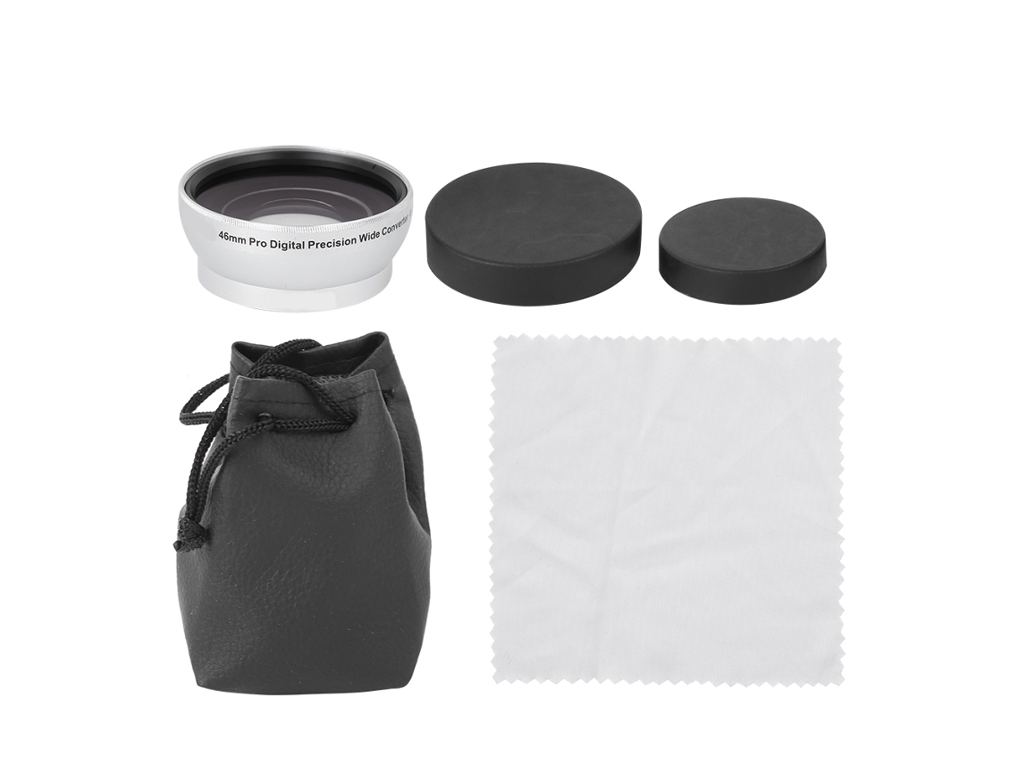 Lente Adicional Gran Angular 0.45x Para Lentes De Cámara 46mm De Vidrio Óptico Plata