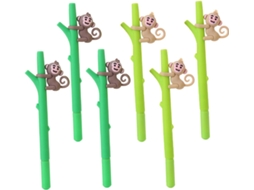 Canetas Em Gel Com Ponta Fina, Feitas De Plástico, Desenhos Macacos
