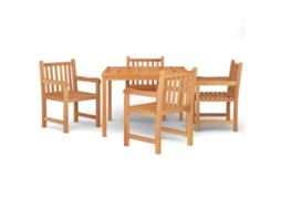 Conjunto de 5 Jantar para Jardim Madeira de Teca Maciço MAISON EXCLUSIVE