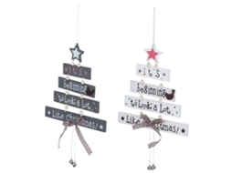 Laxiscreed Conjunto De Pendentes Natal Em Madeira E Letras Para Decoração De Parede E Árvore