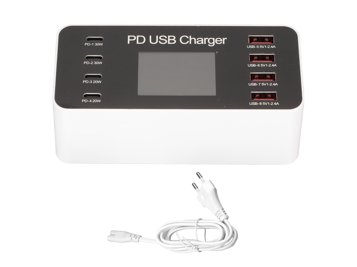 Hub de carregamento com 8 portas USB e USB-C EOOCOO