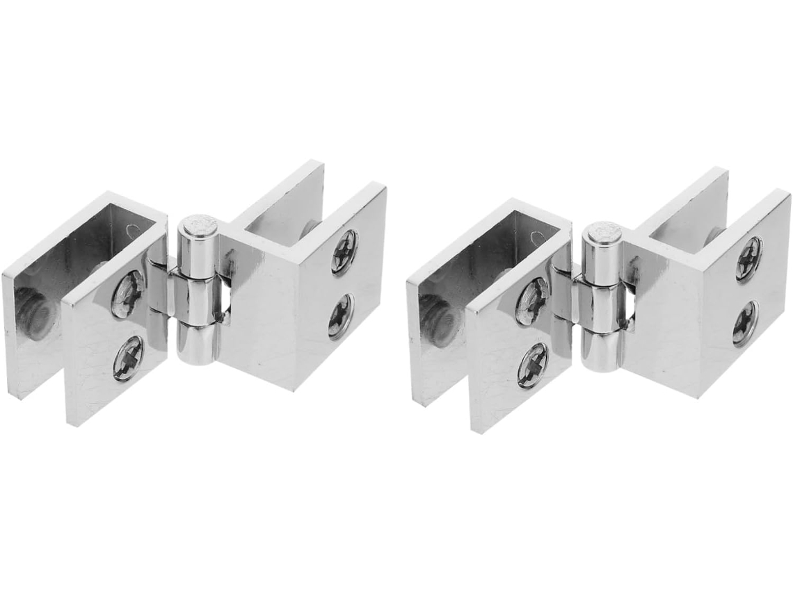 Dobradiças Para Portas De Vidro Com Design Fixo Armário, 2 Peças,