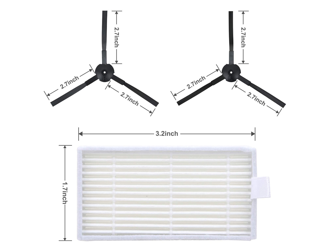 Kit De Substituição De Escova E Filtro Laxiscreed Para Aspiradores Robot Ilife V3, V3s, V5 E V5s