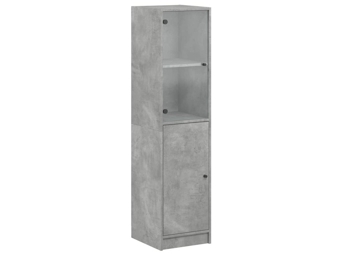 Aparador Alto com Porta de Vidro Cinza Cimento MAISON EXCLUSIVE (35x37x142 cm)