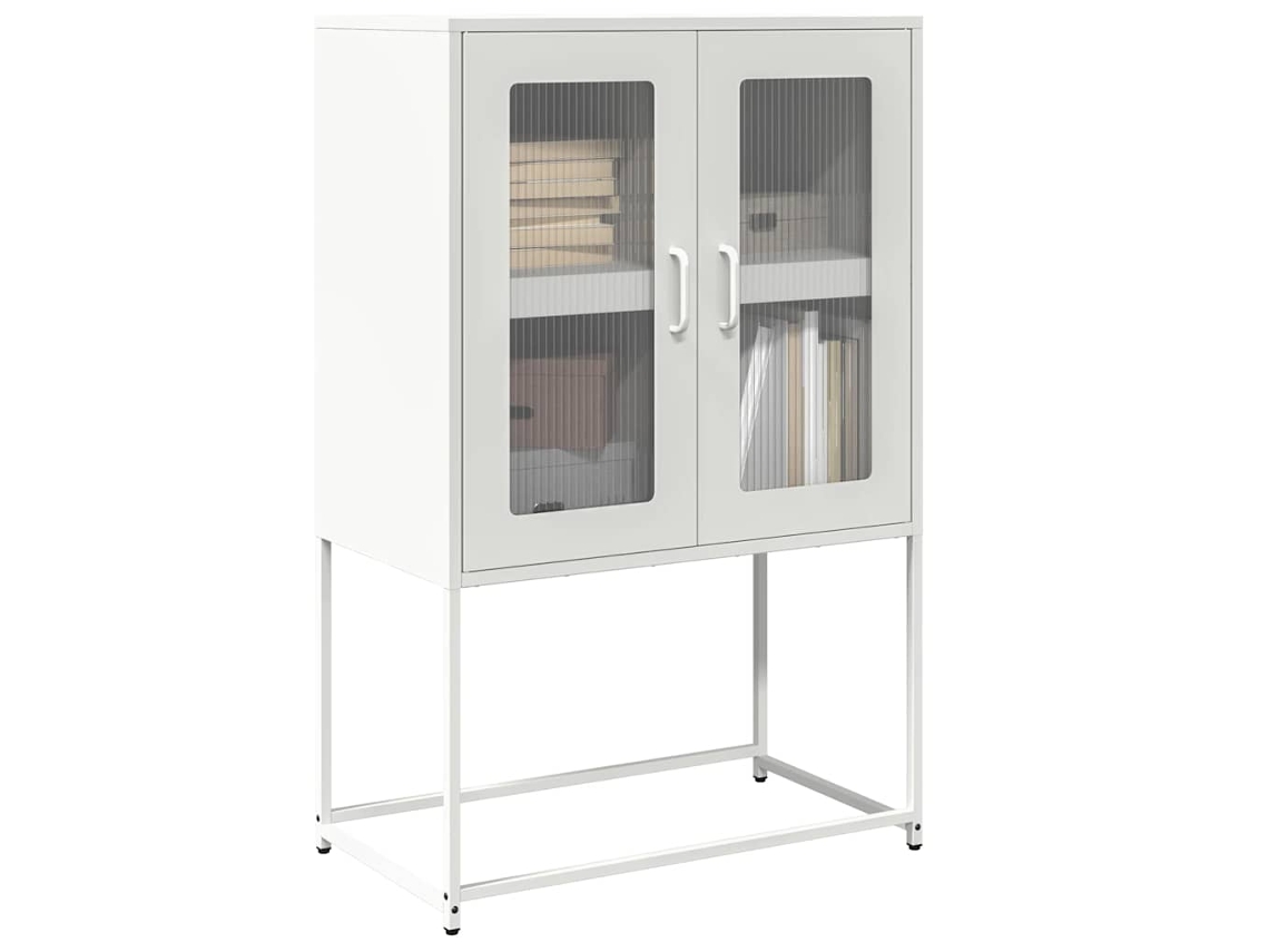 Vidaxl Aparador Alto 68x39x107 Cm Aço Branco