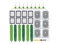 Kit de peças de reposição compatível com irobot roomba i7 i7 i6 i8 e5 e6 e7 rolo de borracha, filtros, escovas laterais, saco de pó