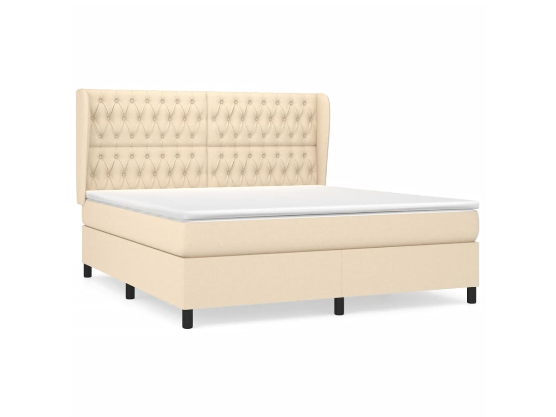 Box Spring Bed, Box Spring Beds Vidaxl Creme Tecido (180 X 200 Cm)