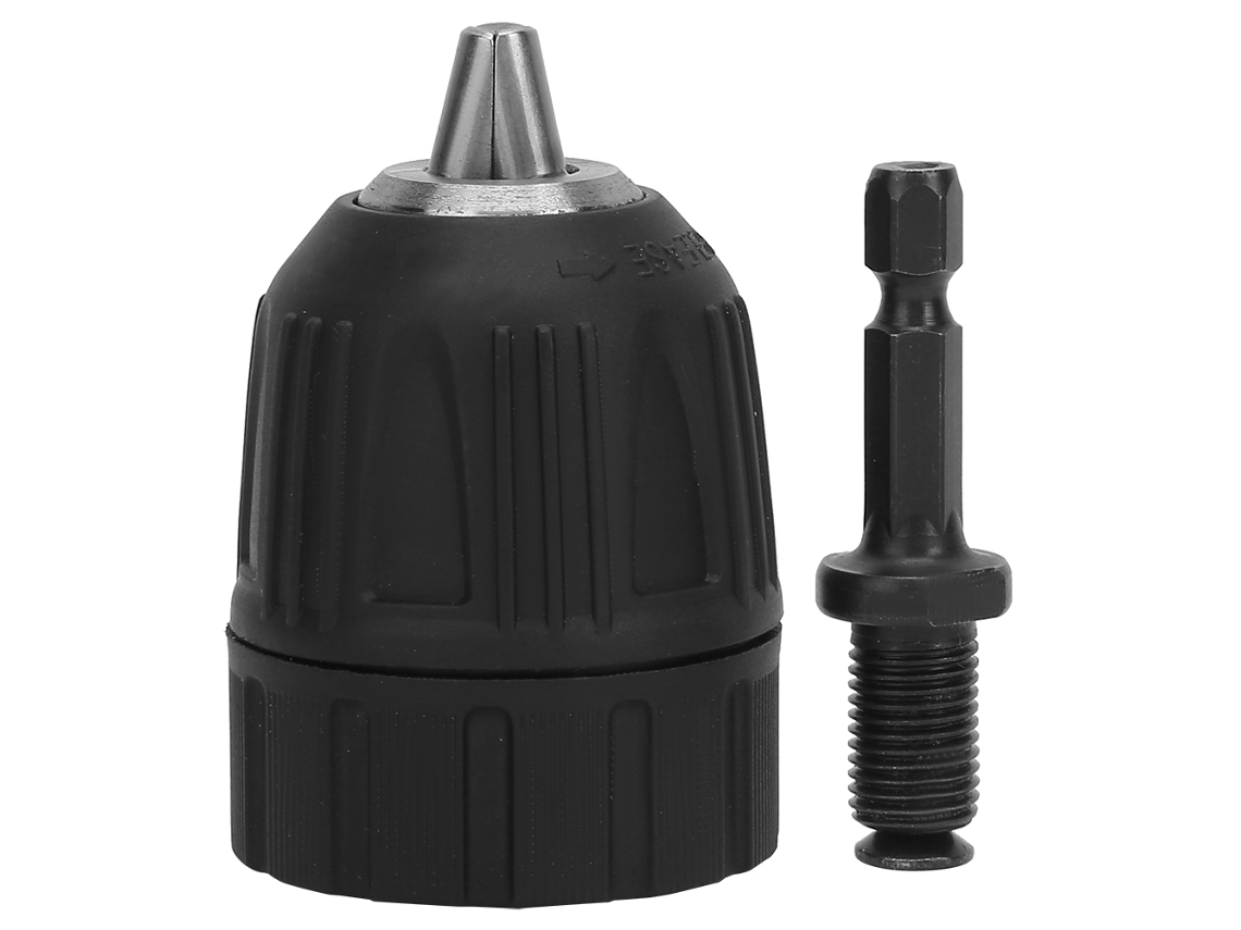 Mandril de broca sem chave 0.8-10mm, 3/8 24UNF, com extensão de rolo de 1/4 hexagonal