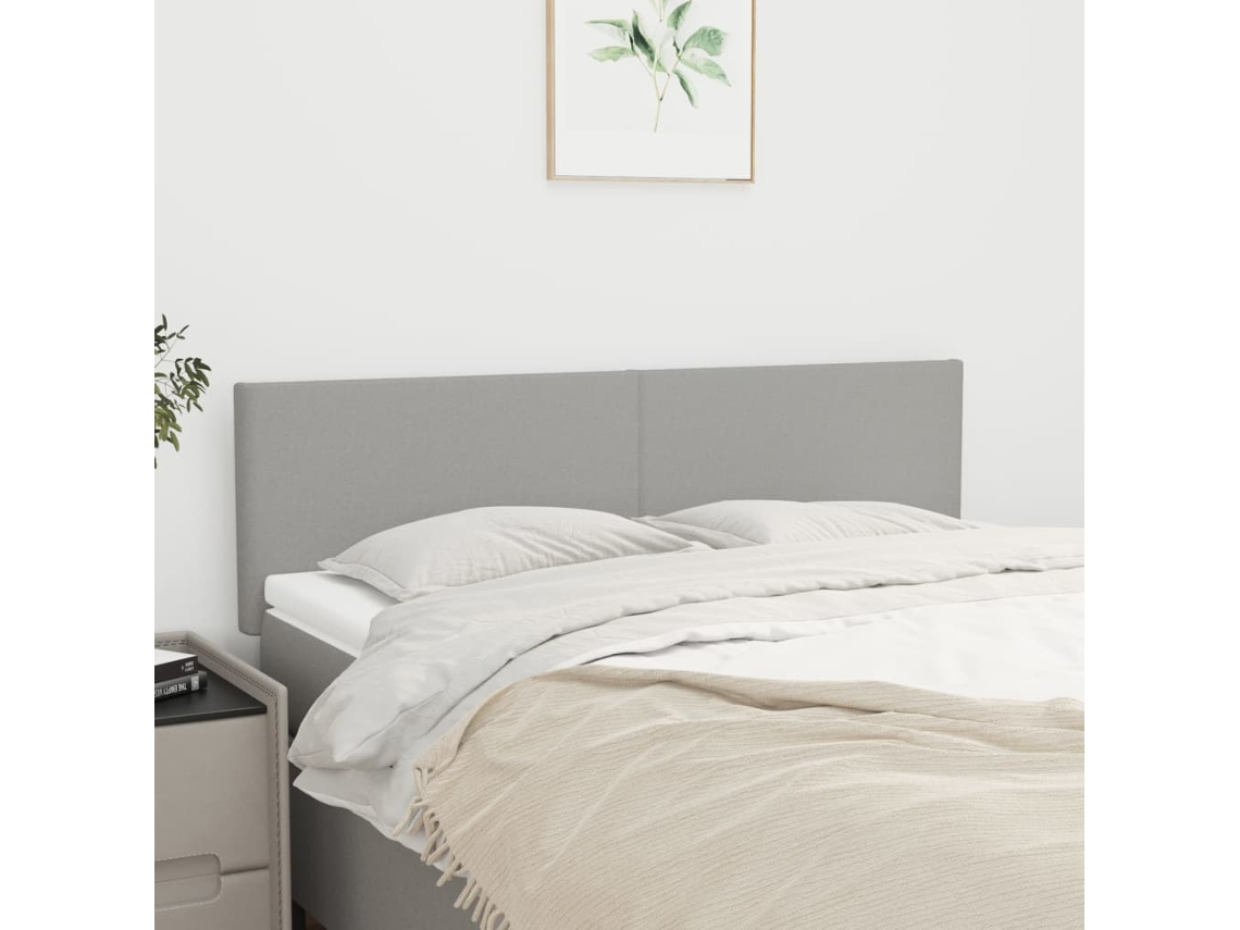 Cabecero 2 piezas Tela 72x5x78/88 cm Gris Claro