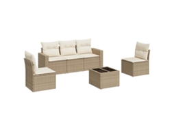 Garden Sofa Set, Garden Sofa Sets Vidaxl Bege Rattan / Vime (n/a)
