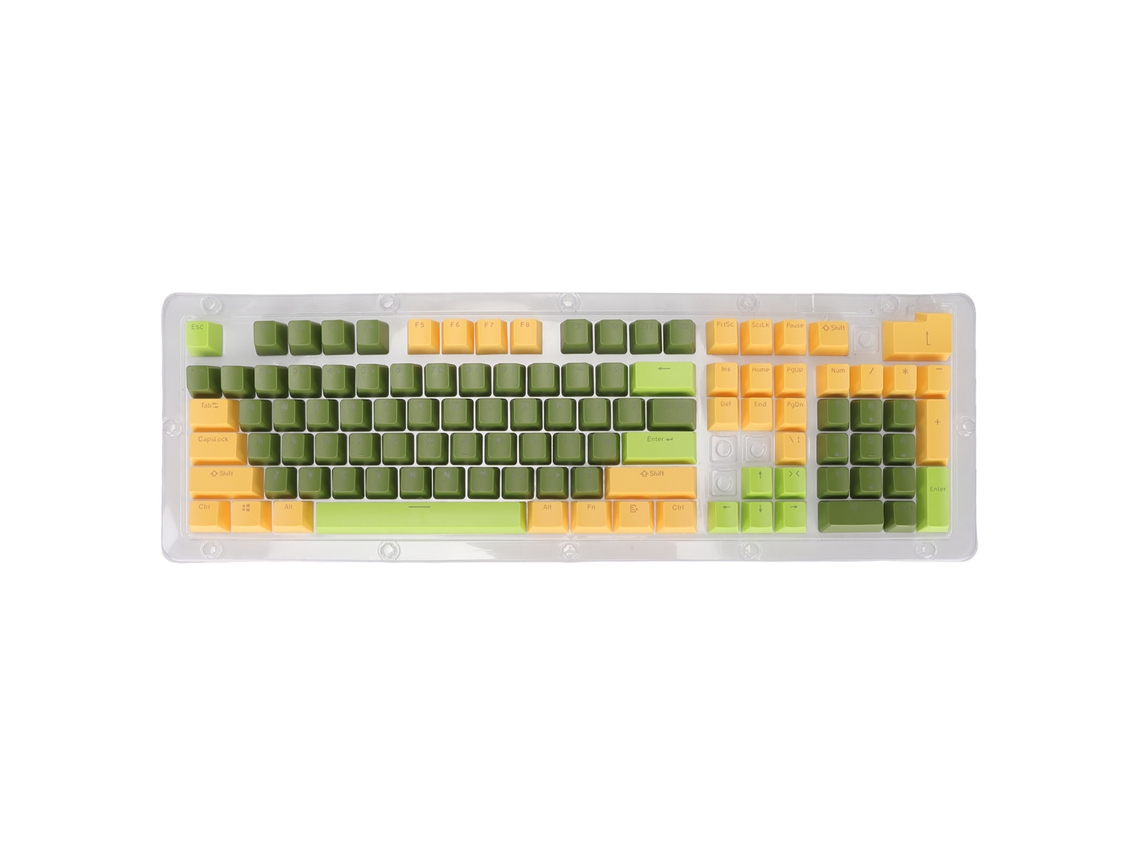 Aetheria keycaps de Teclado Mecânico 107 Teclas Translúcidas Três Cores Layout Arco Matcha Verde Escuro