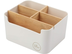 Organizador de Mesa, Porta, Canetas, Organizador de Mesa com 5 Compartimentos, Caixa Organizadora Multifuncional para Mesa, Branco BRILVIBERA