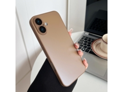 Capa Para Iphone 17 Na Cor Ouro Deserto Com Acabamento Nano-fosco E Protetor De Lente Rígido.