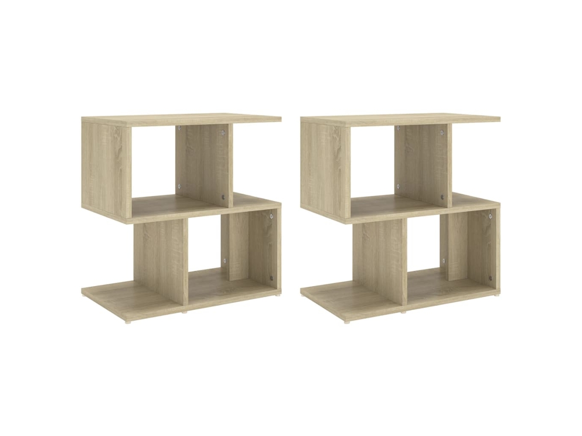 Bedside Cabinet, Bedside Cabinets Vidaxl Marrom Madeira Processada (n/a)