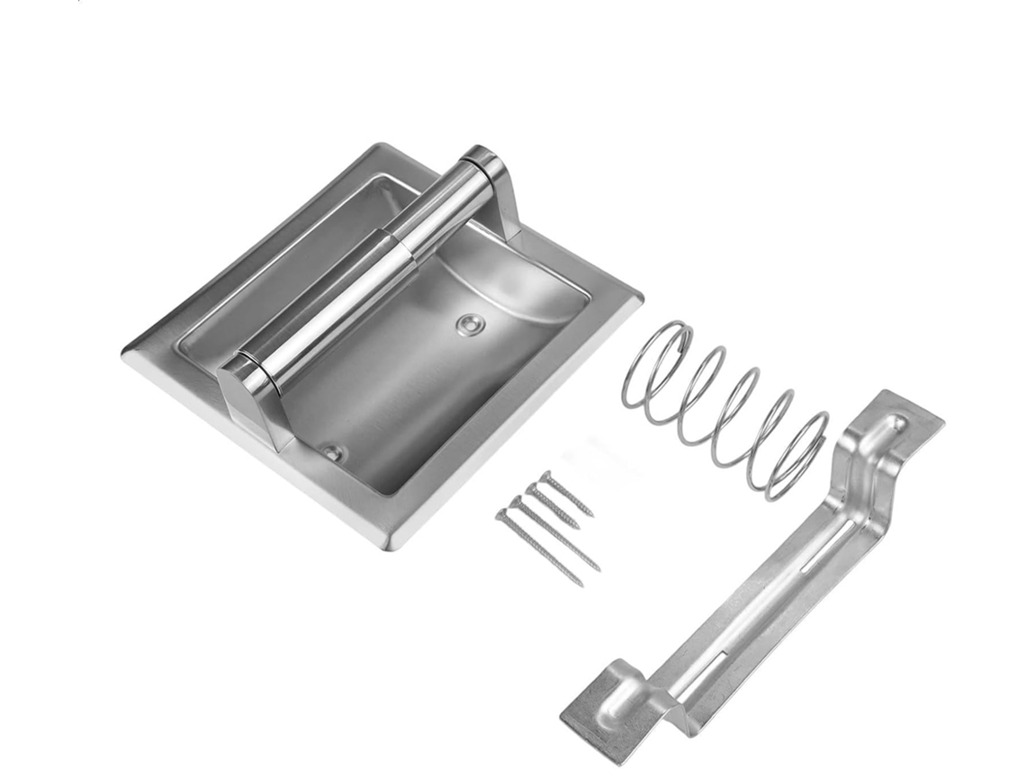 Suporte De Papel Higiênico Embutido, Funcional E Elegante, Em Aço Inoxidável, Para Montagem Na Parede, Ideal Para