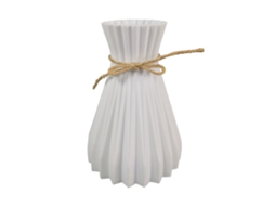 Vaso Decorativo em Plástico com Acabamento Cerâmico Nordic, Branco, Marca LAXISCREED
