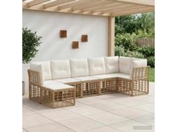Vidaxl Conjunto De Sofás Para Exterior Natural Poliéster
