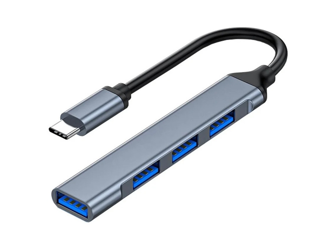 Hub USB-C Hub USB 3.0 de 4 Portas com Transferência de Dados de 5 Gbps, Não para Carregamento, Divisor USB-C para USB 3.0 para MacBook Tipo YIZHOOD