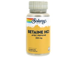 Betaína Hcl Com Pepsina 250 Mg 60 Cápsulas Vegetais SOLARAY