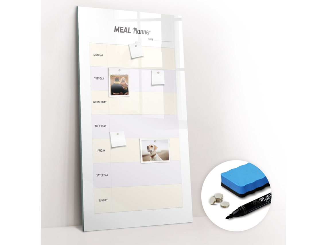 Quadro De Vidro Magnético Planeador De Refeições Para O Corredor Espelharte (60x120 Cm)