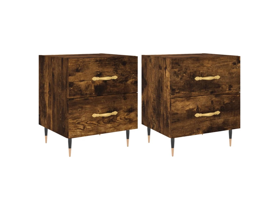 Bedside Cabinet, Bedside Cabinets Vidaxl Marrom Madeira Processada (n/a)