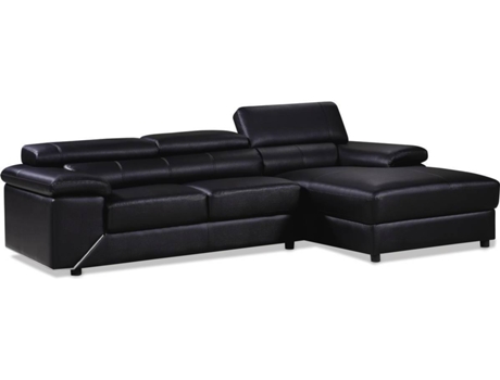 Sofá HABITAT ET JARDIN London  (269 x 165 x 89 cm - Preto - Couro Reconstruído - Lugares: 4)