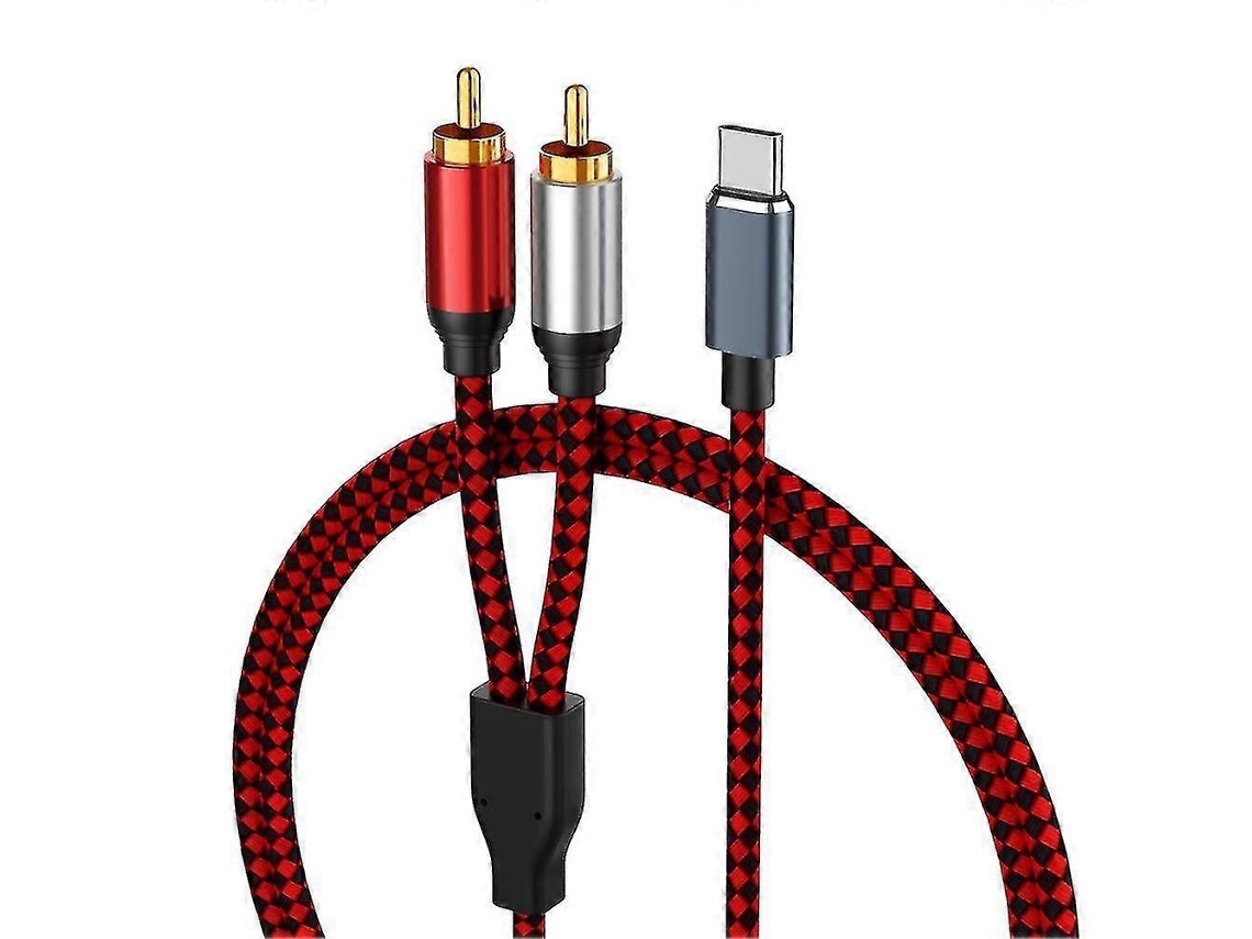 Cabo De Áudio Usb Tipo C Para 2 Rca, Cabo Tipo C Rca, Cabo De Áudio Usb, C Para Home Theater, Amplificador, Dv