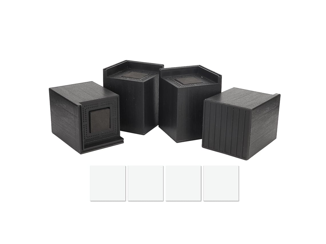 Elevadores de móveis quadrados - Conjunto de 4 elevadores de sofá, cama e cadeira pretos de 4 polegadas para consertar pés pequenos e pontudos