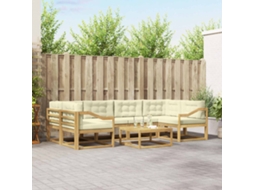 Vidaxl Conjunto De Sofás Para Exterior 5 Unid. Branco E Creme