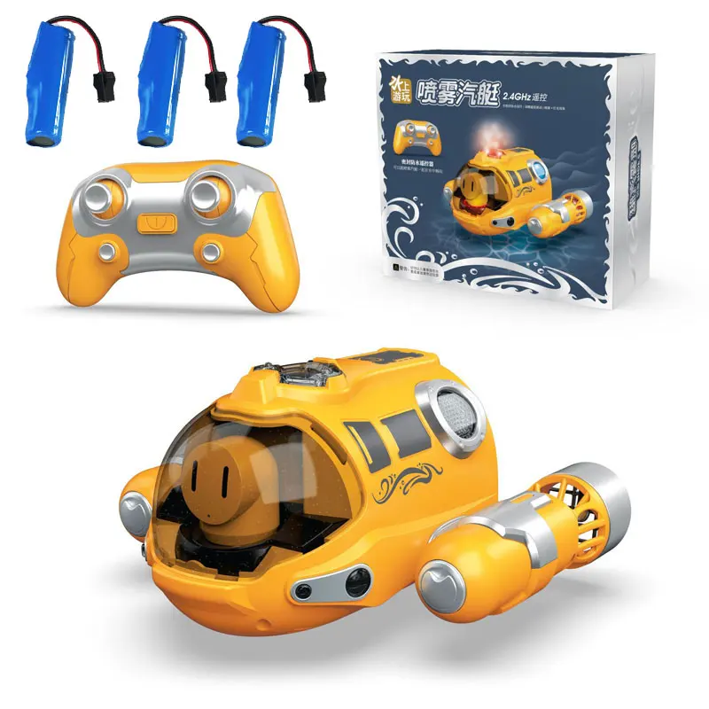 Barco/barco/barco com Controle Remoto em Prova D'água (amarelo, 3 Pilhas) Com Led E Carregamento USB.