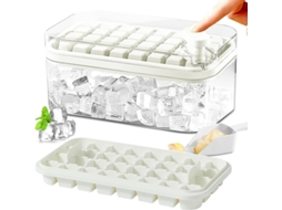 Bandeja de gelo Sdigv com tampa e recipiente, pacote com 2, própria para freezer, bandeja Slowmoose com 64 cubos (verde)