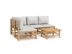 Conjunto 1 Conjunto Lounge De Jardim Vidaxl Marrom Bambu (55 X 65 X 30 Cm)