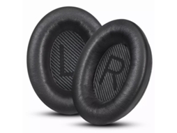 Capas para fones de ouvido em couro de cordeiro [qc15/25/ae2] Preto + Almofada auricular preta [unidade]