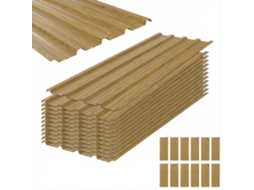 Painéis Telhado Galvanizado 7m² (12 Peças, 129x45cm)