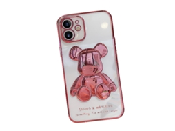 Capa de telefone transparente urso rosa EOOCOO