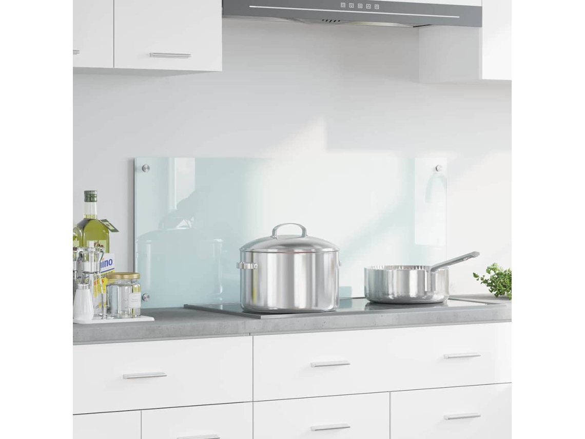 Vidaxl Painel De Cozinha Leite 100 X 40 Cm Vidro Temperado
