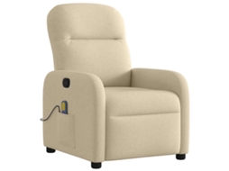 Massage Recliner Chair, Massage Recliner Chairs Vidaxl Creme Tecido