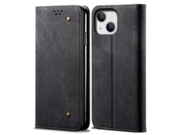 Capa Para Iphone 15 Pele Sintética Preto